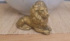 Nice Vintage MCM Brass Lion Figurine Heavy & Detailed picture