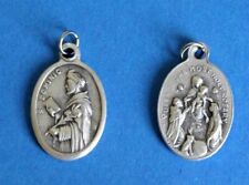 St. Saint Dominic - Queen of the Holy Rosary - Italian Silver tone OX 1