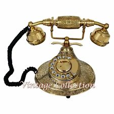 Vintage Brass Telephone French Victorian Rotary Working Telephone Home Decor picture