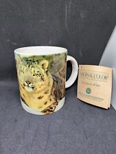 NWT National Wildlife Federation 1993 Vtg Mug Snow Leopard Photo Coffee Cup  picture