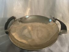 Vintage Hand Crafted Art Silverplate Bowl with 8” Horn Handles, 15 1/2”x 3