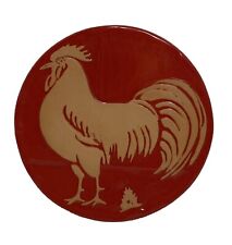 VTG Frankoma Rooster Chicken Trivet Hot Plate 6.25” Farm Flame Orange Red Decor picture