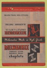Matchbook Cover - Milwaukee Chaplet Manufacturing Milwaukee WI 40 Strike picture