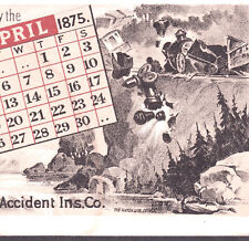 Train Wreck 1875 Bk: Victorian Romance Horror Story Hartford Calendar Trade Card picture