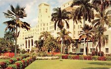 Hollywood FL Florida, Hollywood Beach Hotel Entrance & Gardens, Vintage Postcard picture