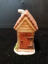 1989 Vintage Lefton Colonial Village Outhouse Christmas Miniature Porcelain 3.5” picture