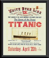 Titanic Advertisement Flyer White Star Line Reprint On Fine Linen Paper *052 picture