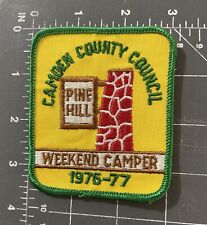 BSA Boy Scouts Camden County Council Pine Hill Weekend Camper 1976-77 1977 Patch picture