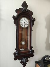 ANTIQUE GERMAN 8 DAY SPRING DRIVEN WALL CLOCK picture