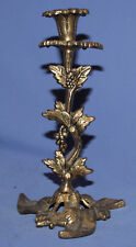 VINTAGE FLORAL BRONZE HAND MADE CANDLESTICK picture