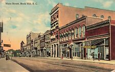 Main Street Rock Hill South Carolina SC Stores 1914 Postcard picture