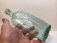 Large Antique Poisonous Not To Be Taken Oval Ridge Poison Bottle. picture
