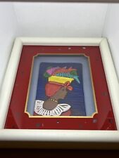 Muisca Folk Art Tile Framed in Shadow Box 10” x 9” Colombian Batik Detail Tile picture