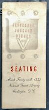 1952 52 Jefferson-Jackson Dinner Seating Guide National Guard Armory Washington picture
