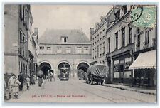 Lille Nord France Postcard Roubaix Gate Trolley Car Business Section 1906 picture