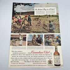 Canadian Club Whisky 1957 Vtg Print Ad 10.5x14 hunting with cheetahs India picture