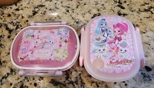 2 Lunch box Pink Plastic Bento Case Boxes Sanrio Sega ABC Original Jewel Pet + 1 picture