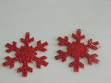 TWO RED STAR FLAT 4 INCH picture