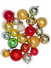 MIXED LOT OF 20 Vintage MULTI COLORED Mercury Glass SHINY Christmas Balls picture