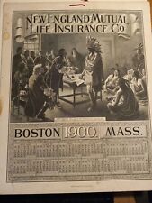 RARE 1900 New England Mutual Life Insurance Co - Advertising Calendar - Boston picture