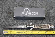 Falcon Italy Damascus Stiletto Folding Knife 7