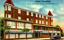  Linen Postcard - Hotel Piccadilly Atlantic City NJ New Jersey Tichnor UNP Q15 picture
