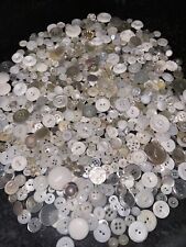 100s Of White, Clear And Sparkly Vintage To Now Bottons For Crafts Or Clothing picture