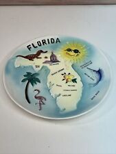 Old Florida Sunshine State Ceramic Hand Painted Souvenir Plate Cypress Gardens picture