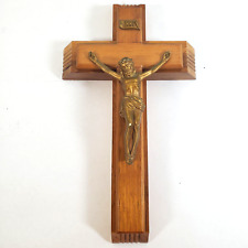 Crucifix Cross Jesus God INRI Catholic Candles Holy Water Bottle Beveled 13 inch picture
