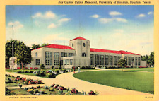 Roy Gustav Cullen Memorial, Univ of Houston White Border DB Teich Linen Postcard picture