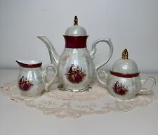 Vintage Teapot Creamer & Sugar Courting Scene Victorian GNA Fine Porcelain picture