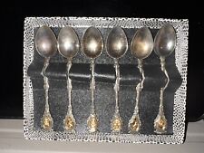 Vintage set of 6 Demi-Tasse spoons from Italy silver tone ornate design picture