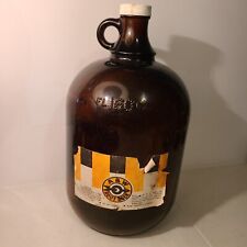 Vintage A&W ROOT BEER JUG W Lid  1.25 gallon brown, paper label Canada 160 oz picture