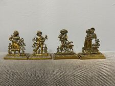 Group of 4 Brass Figures Children Plants and Animals picture