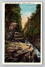 AuSable Chasm NY-New York, View from Sentinel Rocks Vintage Souvenir Postcard picture