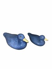 Calico China Ducks Pair Of  Beautiful Blue Pottery Nice Condition Vintage. picture