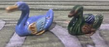 Two Vintage Glazed Shiwan Chinese Mud Ducks picture