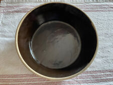 Vtg Stoneware Tycer Pottery Bowl Japaneeso Pattern w/ Brown Glazed Interior READ picture