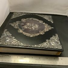 RARE Photo Album  Angels Sterling Silver Leather England 9”x10.5” picture