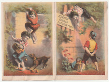 1880s~Troublemaker Kids~Higgin's German Laundry Soap~Victorian Trade Card picture