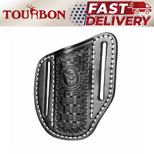 Tourbon Leather Pocket Knife Sheath Belt Carry Pouch EDC Folding Knives Case BLK picture