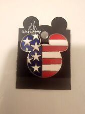 DISNEY Official Trading Pin Patriotic Mickey Mouse Head American Flag NEW 2001 picture