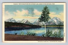 Grand Teton National Park, Teton Mountains, Series #36324 Vintage c1940 Postcard picture