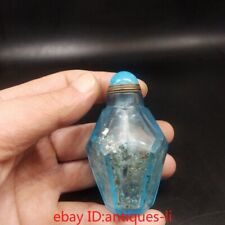 An Exquisite Chinese Collector's Grade Glazed Blue Sprinkled Gold Snuff Bottle picture