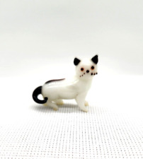 Vtg Miniature Art Glass Cat Black and White picture
