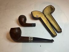 VINTAGE WDC PIPE Pocket Pipe W/ Sterling Silver Collars 2nd one plain repair picture