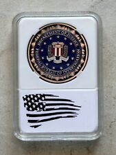 FBI Challenge Coin United States DOJ With Case (copper) picture