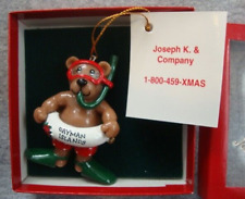 Joseph K & Company Christmas Ornament Snorkling Brown Bear Cayman Islands w/ Box picture