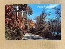 Postcard Jackson MI Michigan Scenic Country Road Greetings Autumn Fall Colors picture