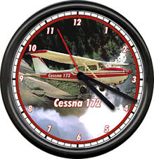 Cessna 172 Red Aircraft Pilot Airplane Personal Aircraft Sign Wall Clock picture